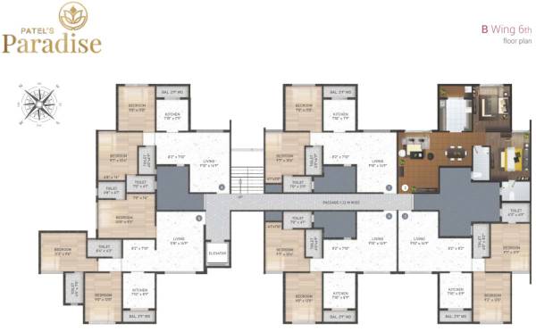 patels-paradise Tower B Cluster Plan for 6th Floor