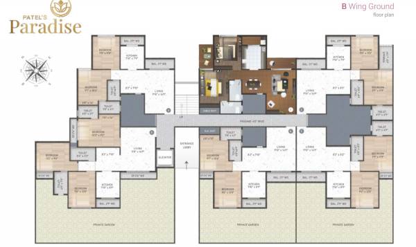  patels-paradise Tower B Cluster Plan for Ground Floor