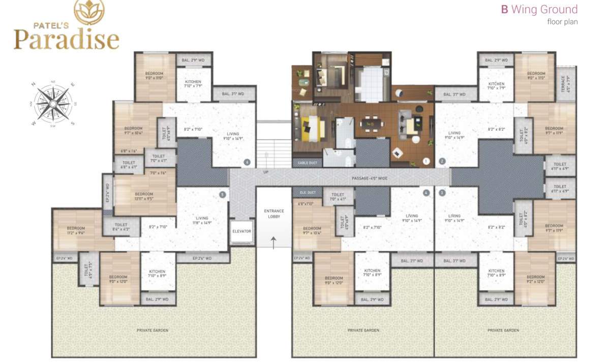  patels paradise Tower B Cluster Plan for Ground Floor