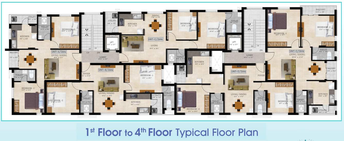  saindhavi Saindhavi Cluster Plan from 1st to 4th Floor