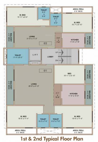  patels-emerald Patels Emerald Cluster Plan from 1st to 2nd Floor