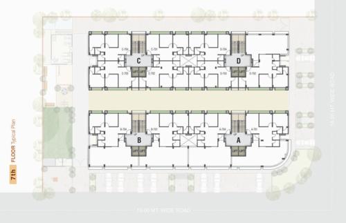  residency Tower A, B, C And D Cluster Plan for 7th Floor