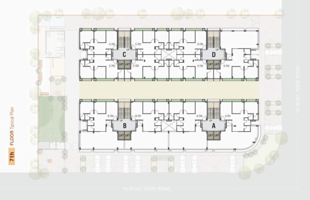  residency Tower A, B, C And D Cluster Plan for 7th Floor