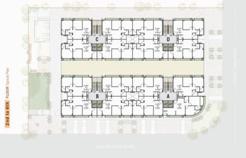  residency Tower A, B, C And D Cluster Plan from 2nd to 6th Floor