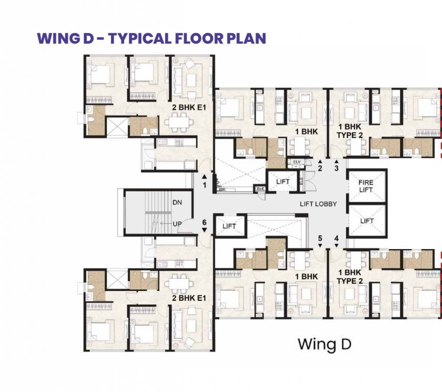 alcove wing d and e Tower D Typical Cluster Plan