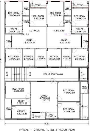  sai-gowtham-residency Sai Gowtham Residency Cluster Plan from 1st to 3rd Floor