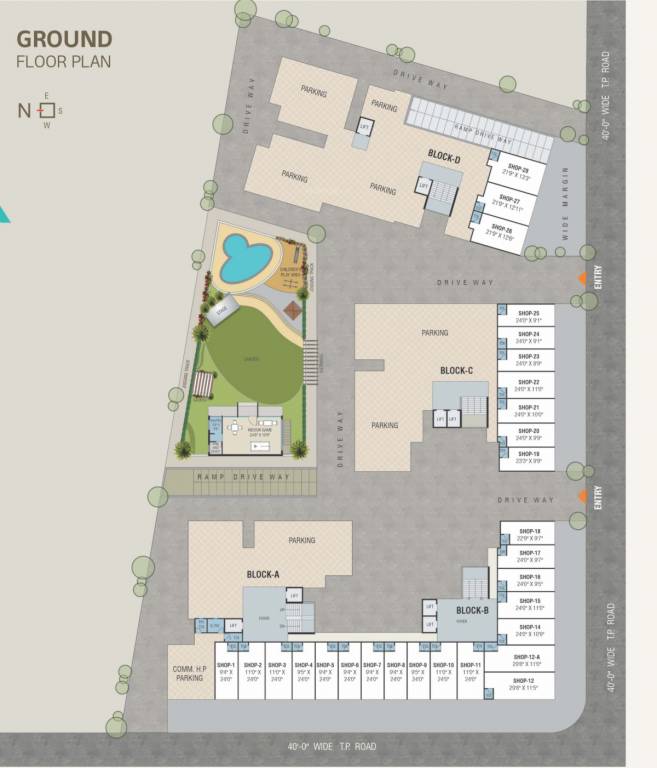  aman heights Block A, B, C And D Cluster Plan for ground Floor