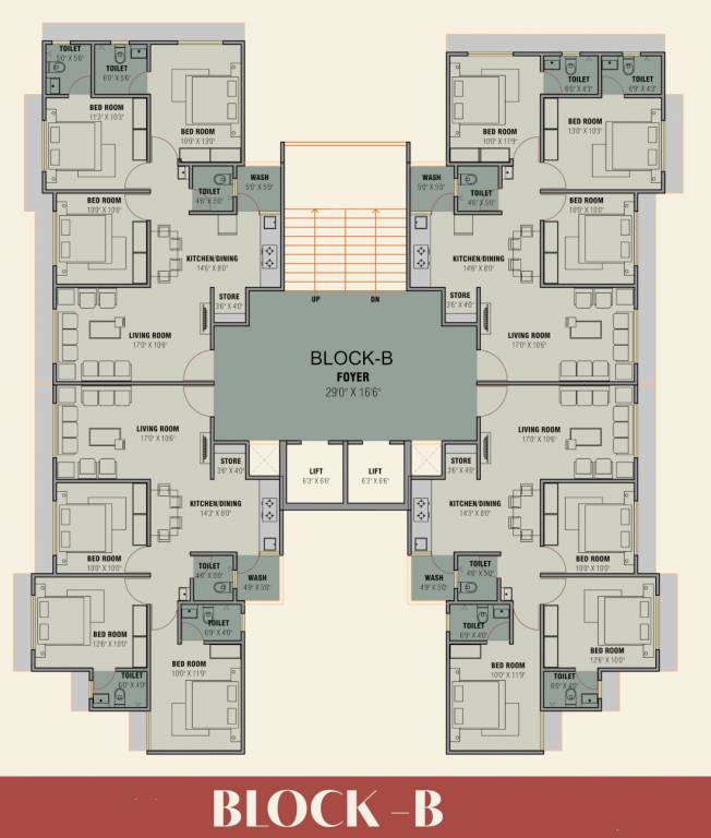 sankalp riverview Tower B Cluster Plan from 1st to 11th Floor