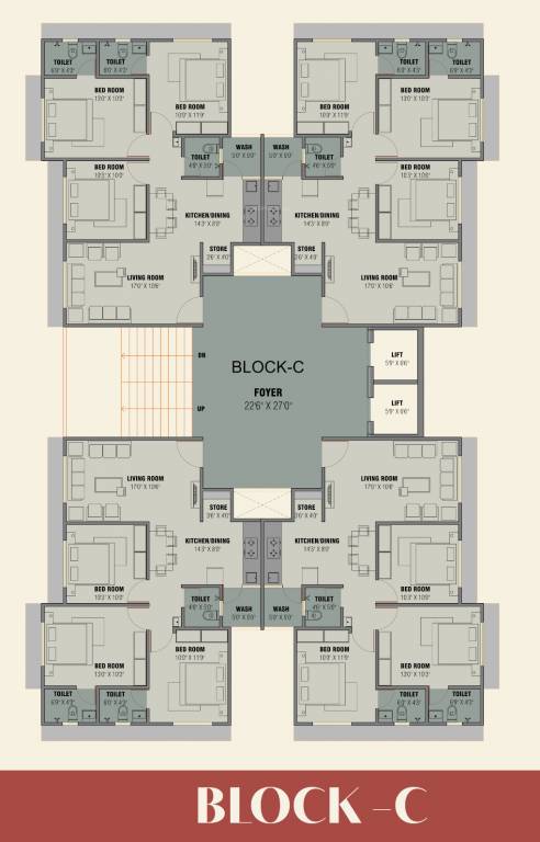  sankalp riverview Tower C Cluster Plan from 1st to 11th Floor