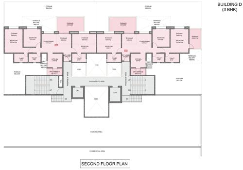  kohinoor-grandeur Kohinoor Grandeur D Wing Cluster Plan for 2nd Floor