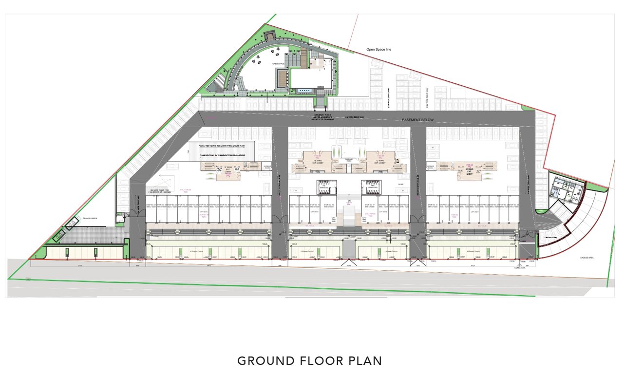  kohinoor grandeur Kohinoor Grandeur D Wing Cluster Plan for ground Floor