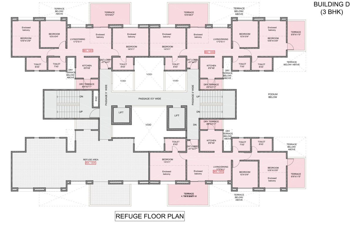  kohinoor grandeur Kohinoor Grandeur D Wing Cluster Plan for Refuge Floor
