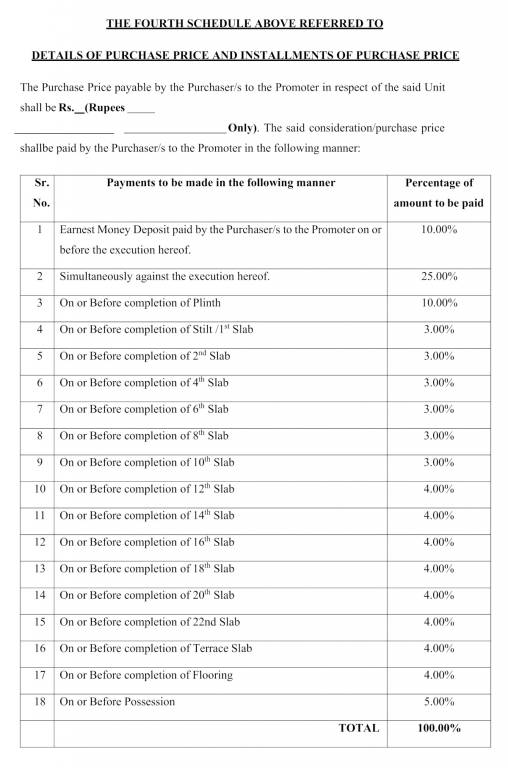 virar-gardens-phase-2 Construction Linked Payment (CLP) Payment Plan