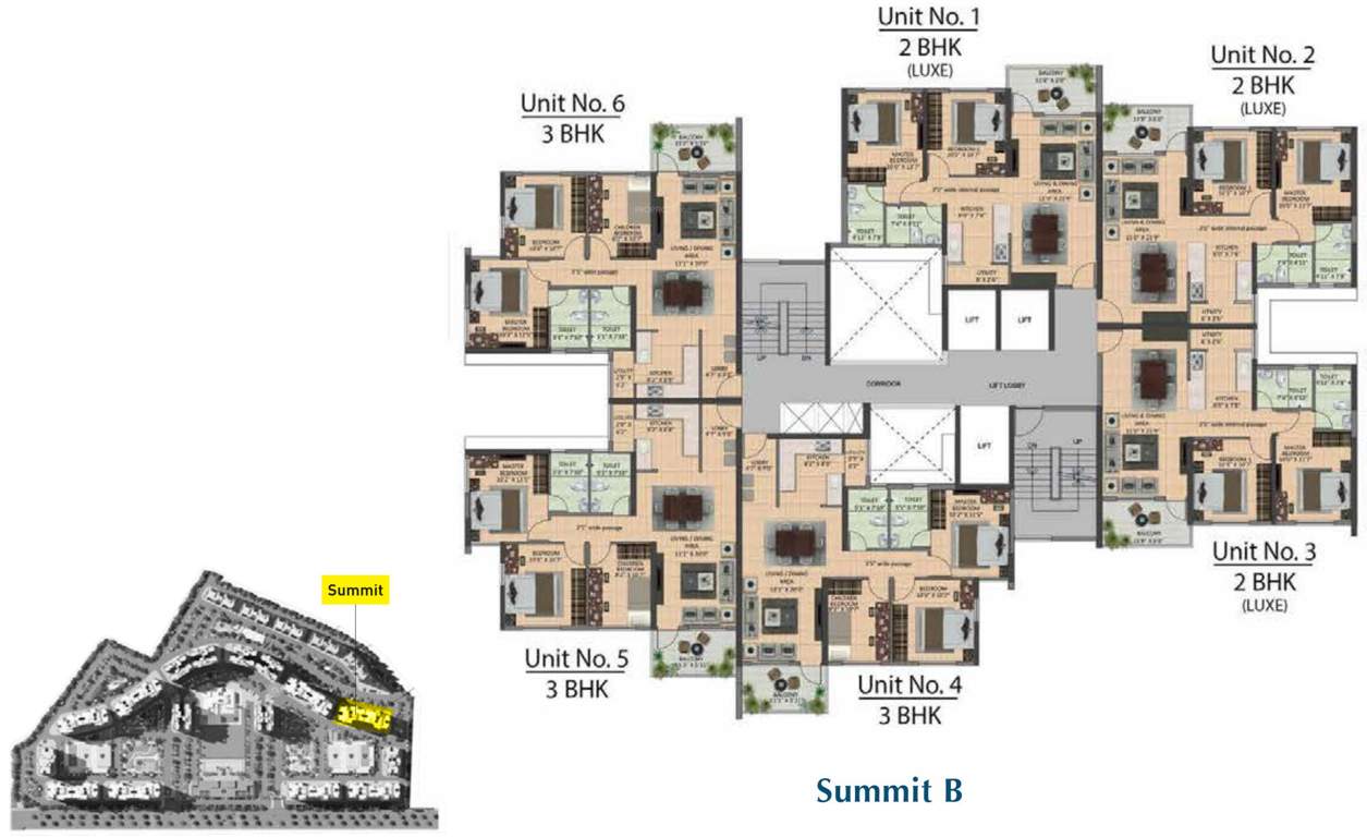  joyville howrah tower b6 b7 summit a and b Summit A Cluster Plan from 1st to 20th Floor
