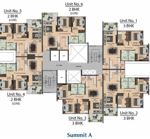  joyville-howrah-tower-b6-b7-summit-a-and-b Summit A Cluster Plan from 1st to 20th Floor