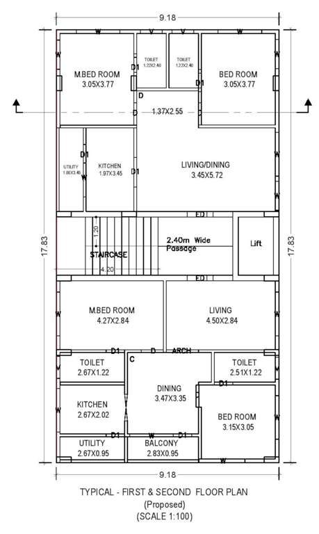  sri sai srinivasa royal homes Sri Sai Srinivasa Royal Homes Cluster Plan from 1st to 2nd Floor