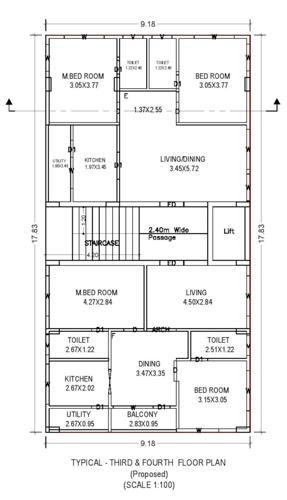  sri-sai-srinivasa-royal-homes Sri Sai Srinivasa Royal Homes Cluster Plan from 3rd to 4th Floor