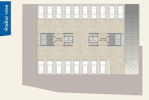  mannat-heights Tower B & C Cluster Plan for Basement Floor
