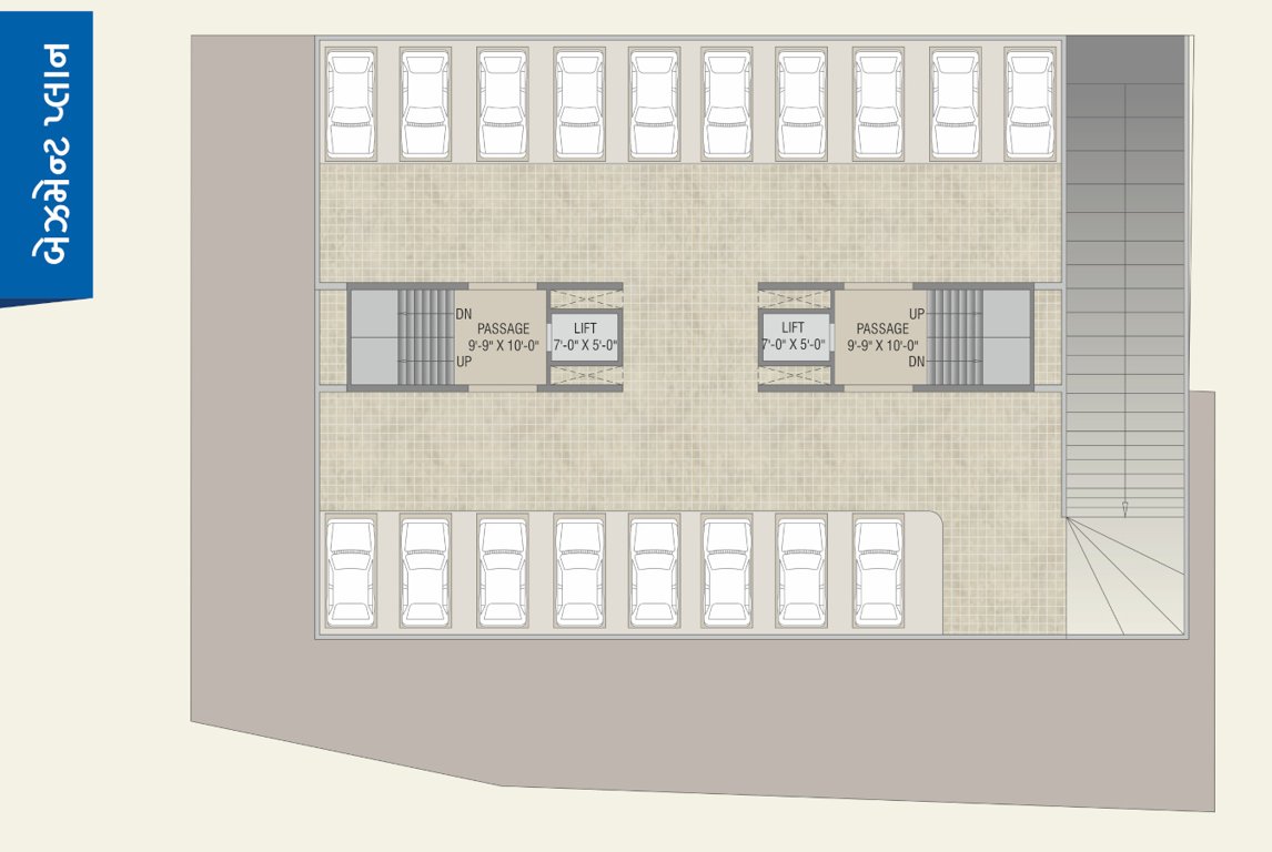 mannat heights Tower B & C Cluster Plan for Basement Floor