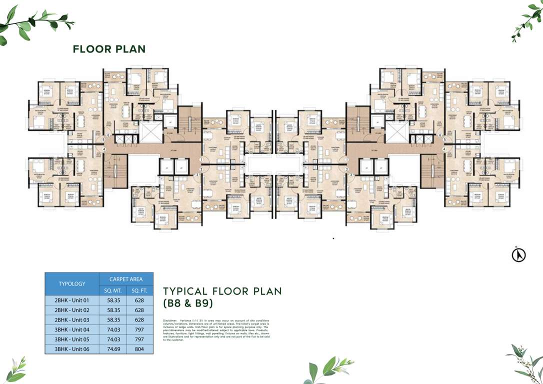  joyville western heights B8 And B9 Cluster Plan for Typical Floor