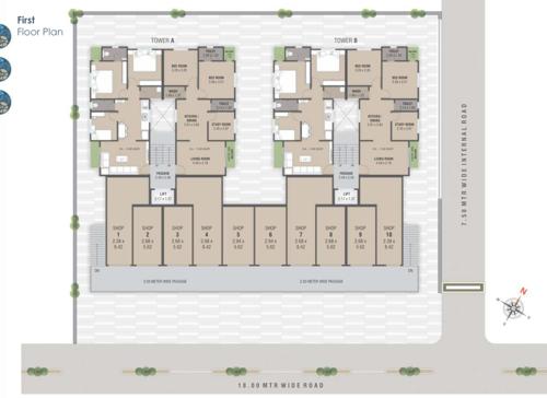 Tower A And B Cluster Plan for 1st Floor vraj-villa-tower-a-and-b Tower A And B Cluster Plan for 1st Floor