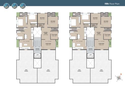 Tower A And B Cluster Plan for 5th Floor vraj-villa-tower-a-and-b Tower A And B Cluster Plan for 5th Floor