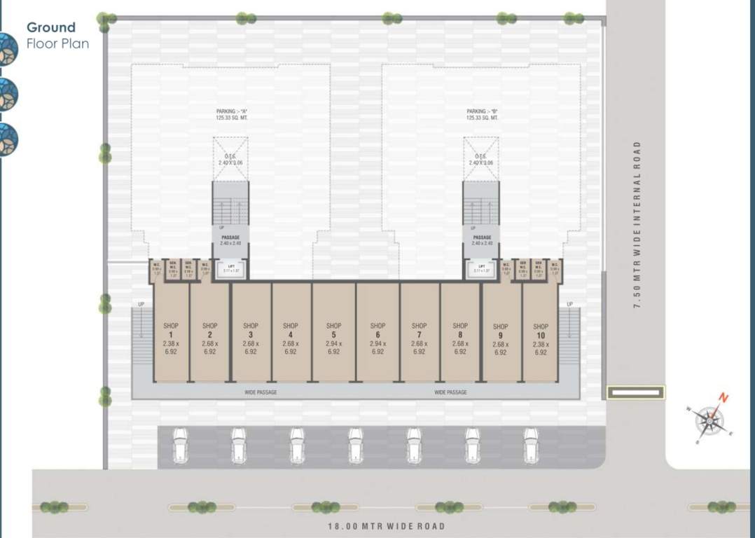vraj villa tower a and b Tower A And B Cluster Plan for ground Floor
