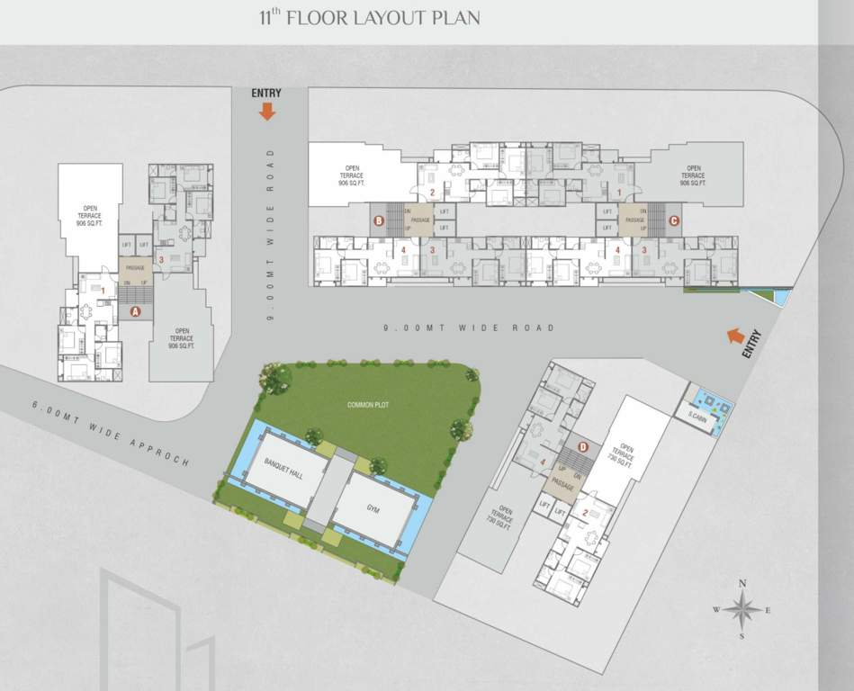  heaven Tower A, B, C And D Cluster Plan for 11th Floor