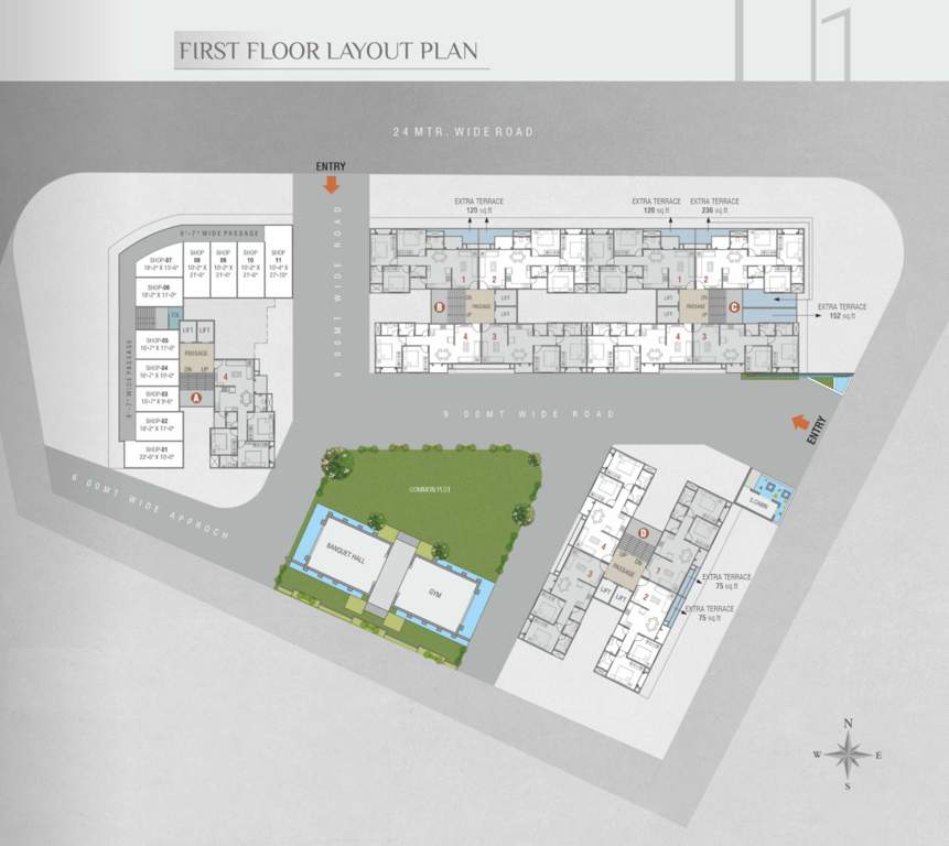  heaven Tower A, B, C And D Cluster Plan for 1st Floor