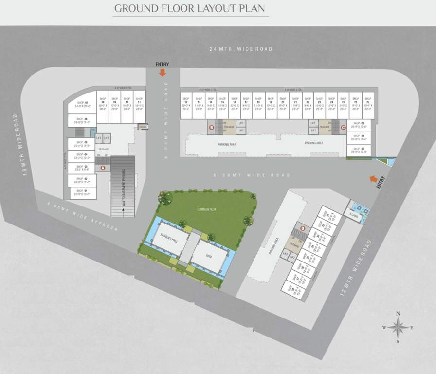  heaven Tower A, B, C And D Cluster Plan for ground Floor
