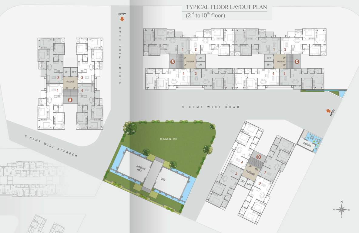  heaven Tower A, B, C And D Cluster Plan from 2nd to 10th Floor