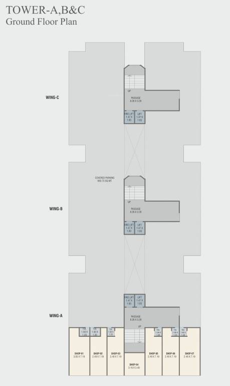bliss Tower A, B And C Cluster Plan for ground Floor