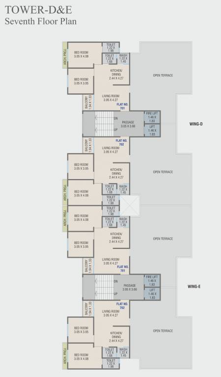 bliss Tower D And E Cluster Plan for 7th Floor