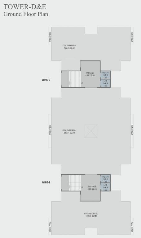 bliss Tower D And E Cluster Plan for ground Floor