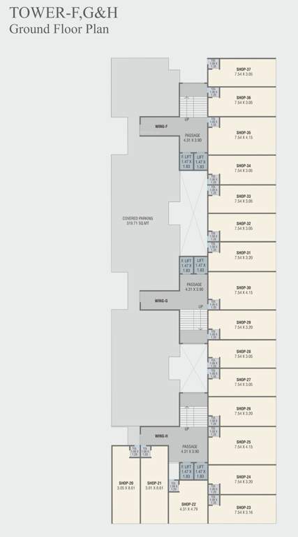 bliss Tower F, G And H Cluster Plan for ground Floor