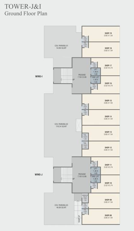 bliss Tower J And I Cluster Plan for ground Floor