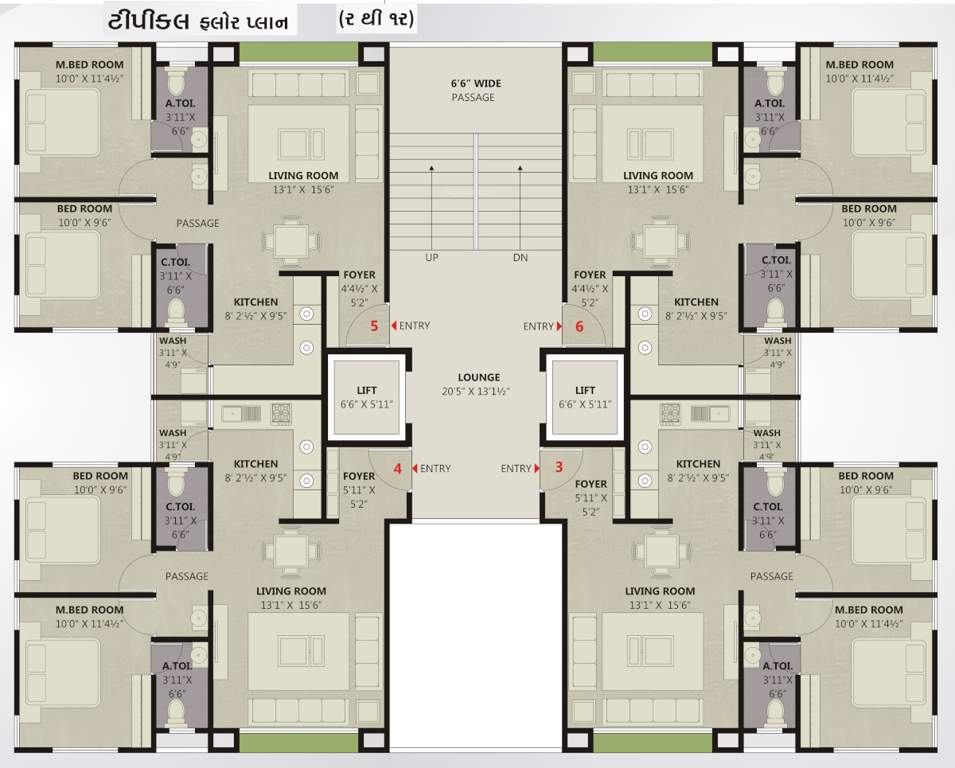  icon Ramkunj Icon Cluster Plan from 2nd to 12th Floor