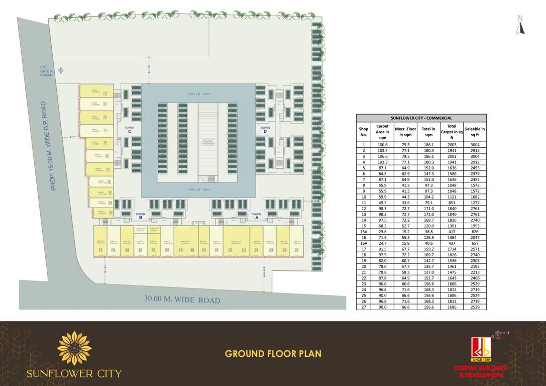  sunflower city Building No, 1 Cluster Plan for ground Floor