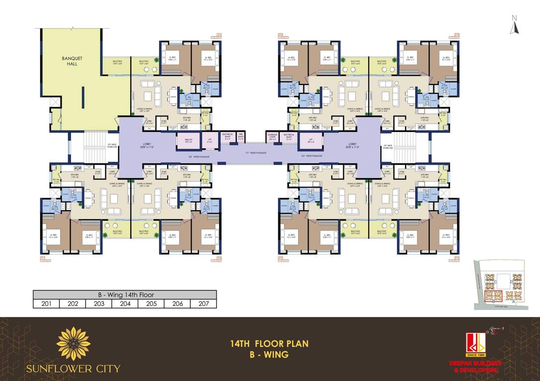  sunflower city Building No, 2 Cluster Plan for 14th Floor