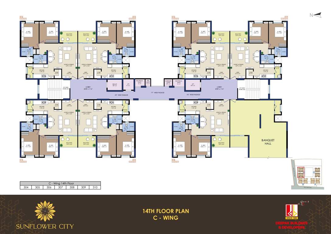  sunflower city Building No, 3 Cluster Plan for 14th Floor