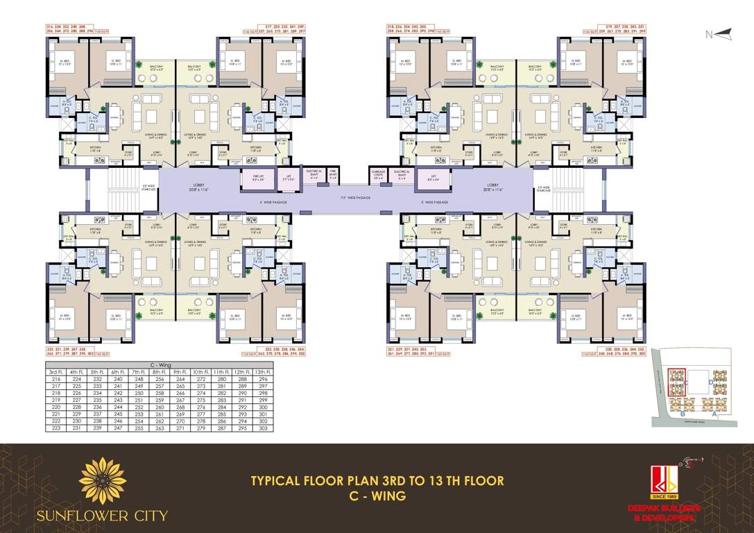  sunflower city Building No, 3 Cluster Plan from 3rd to 13th Floor