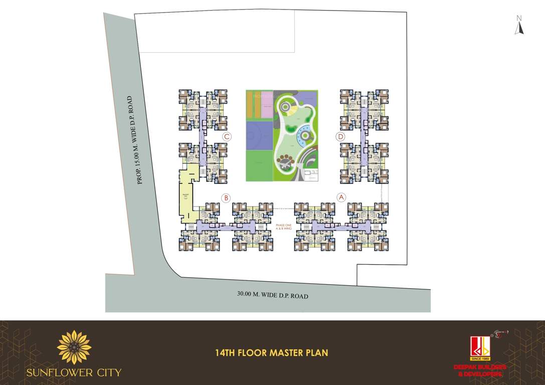  sunflower city Building No, 4 Cluster Plan for 14th Floor