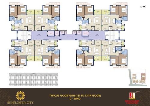  sunflower-city Building No, 4 Cluster Plan from 3rd to 13th Floor