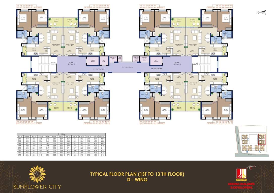  sunflower city Building No, 4 Cluster Plan from 3rd to 13th Floor