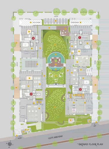  siddhanta Tower A, Tower B, Tower C And Tower D  Cluster Plan for ground Floor
