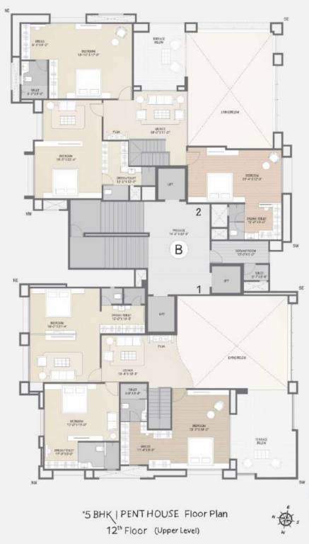 siddhanta Tower B Cluster Plan for 12th Floor