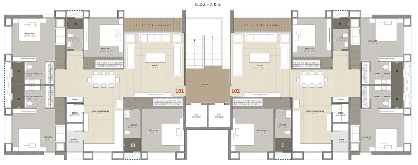  the capital phase 1 Tower A And G Cluster Plan from 1st to 14th Floor