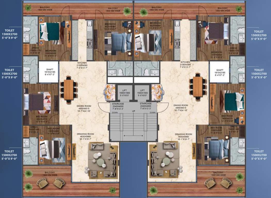  cresent floors Cresent Floors Cluster Plan from 1st to 4th Floor