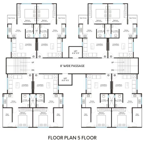 Ashta Vinayak Residency Cluster Plan for 5th Floor ashta-vinayak-residency Ashta Vinayak Residency Cluster Plan for 5th Floor