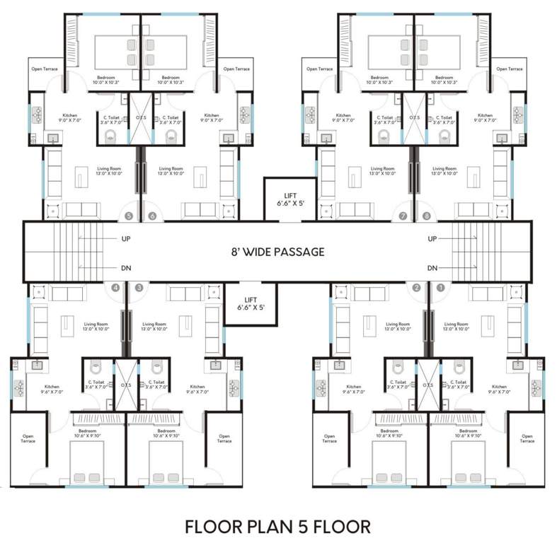 ashta vinayak residency Ashta Vinayak Residency Cluster Plan for 5th Floor